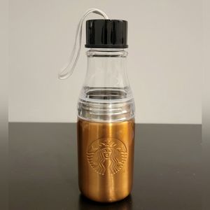 Starbucks Gold Divide Half Stainless Steel Half Plastic Water Bottle 17oz